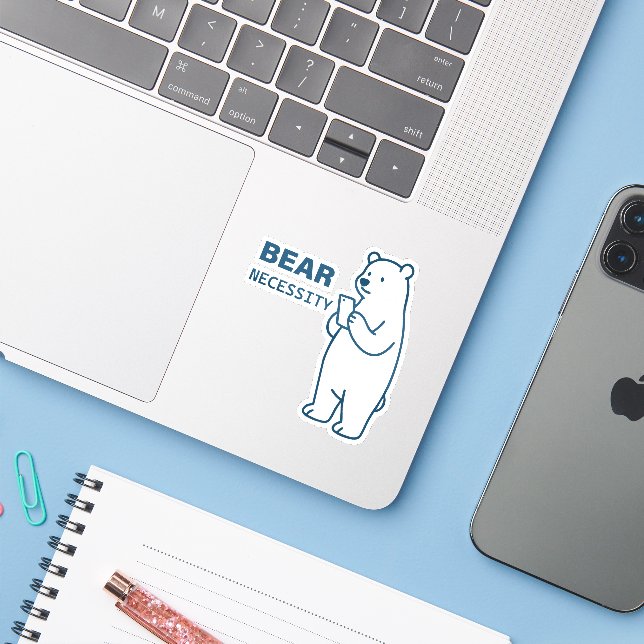 Adesivo Necessidade de Urso (Notebook com iPhone)
