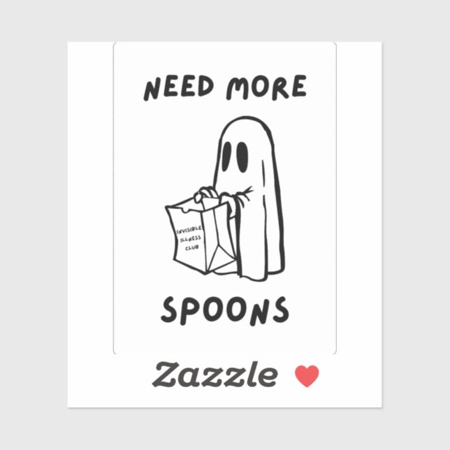 Adesivo 'Need More Spoons' Funny Spoonie Community Sticker (Folha)