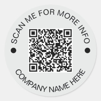 Adesivo Negócio à prova d'água com código QR circular Cinz
