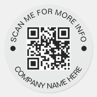 Adesivo Negócio à prova d'água com código QR circular Cinz
