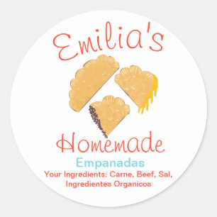 Adesivo Negócio de Empanadas Caseiras Arte Desenhada à Mão