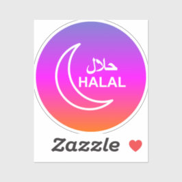 Adesivo Negócio Halal Inglês Árabe