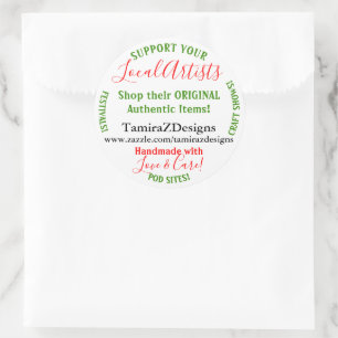 Adesivo Negócio local dos artistas do apoio