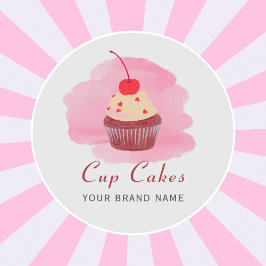 Adesivo Negócio moderno de cupcake rosa
