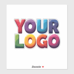 Adesivo Negócio Simples de Logotipo e Texto Personalizado
