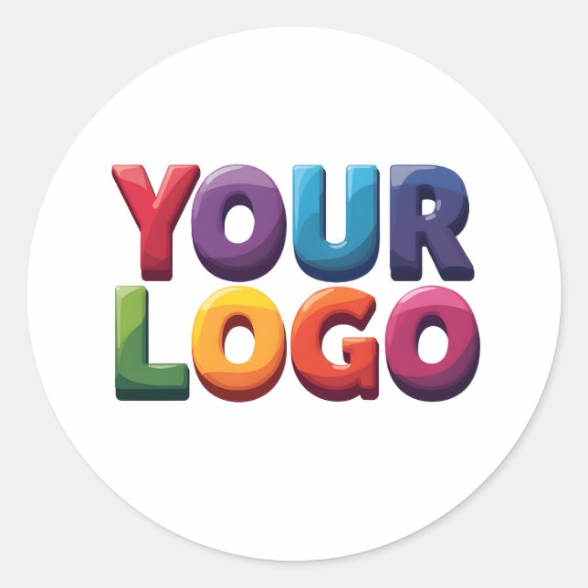 Adesivo Negócio Simples de Logotipo e Texto Personalizado (Frente)