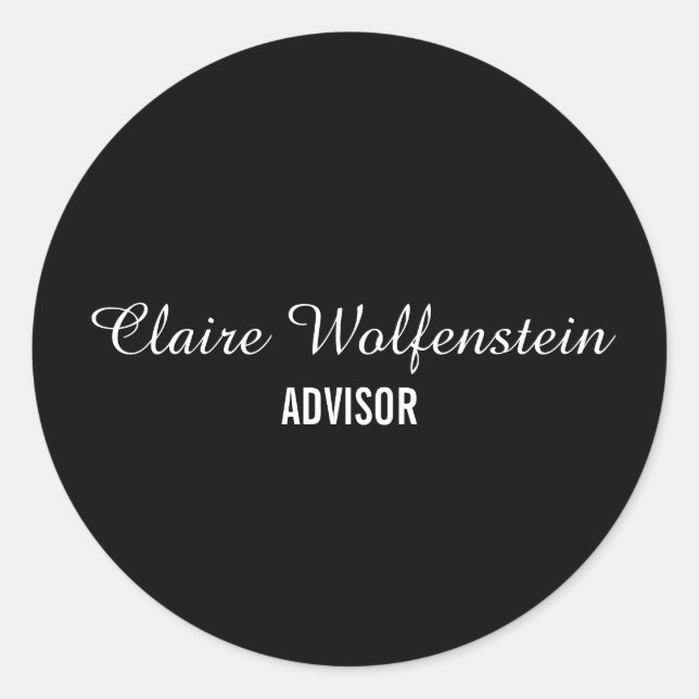 Adesivo Negócios brancos e negros minimalistas (Frente)