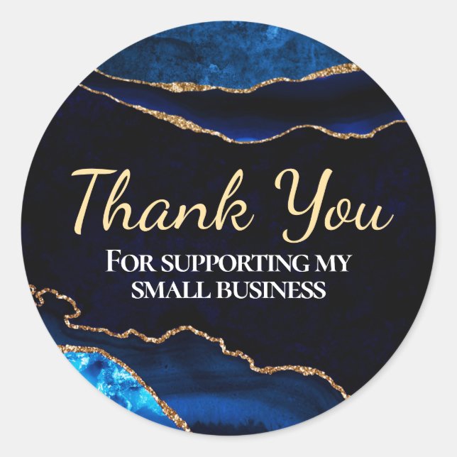 Adesivo Negócios de agitação com brilho Dourado e azul de  (Frente)