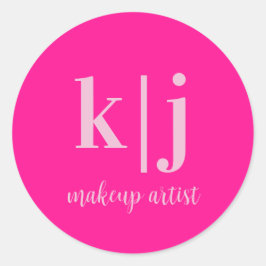 Adesivo Negócios de Artista de Maquiagem com Monograma Per