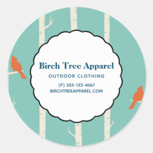 Adesivo Negócios de Aves Laranja Retroativas em Árvores 