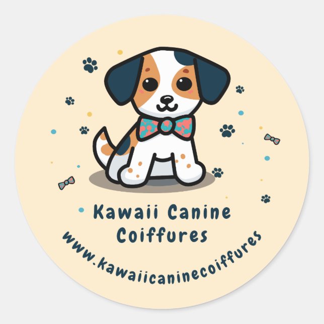 Adesivo Negócios de cães Kawaii (Frente)