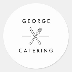 Adesivo Negócios de Catering com Logotipo de Faca e Garfo