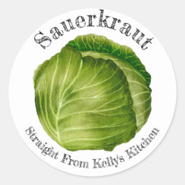 Adesivo Negócios de Conservas Caseiras Repolho Sauerkraut 