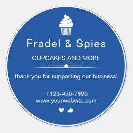 Adesivo Negócios de Cupcake simples e branco