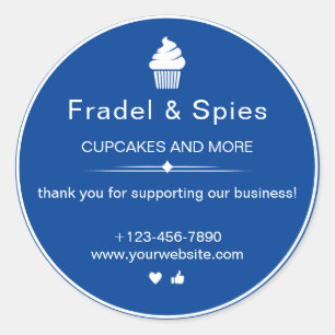 Adesivo Negócios de Cupcake simples e branco