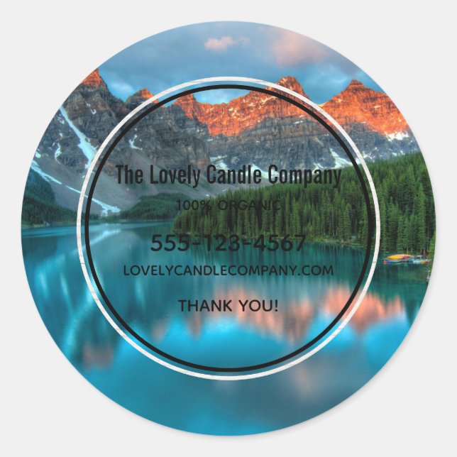 Adesivo Negócios de Fotografia de Scenic Mountain & Lake (Frente)