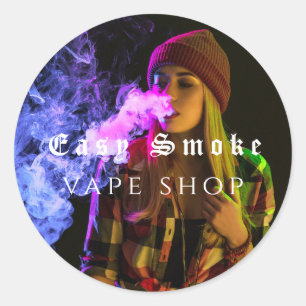 Adesivo Negócios de Loja de Vape para Meninas Fumam
