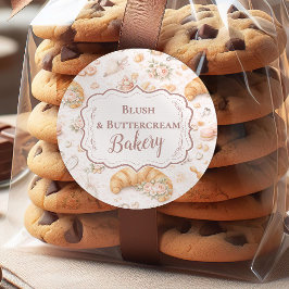 Adesivo Negócios de Padaria Croissant Romântico Rosa