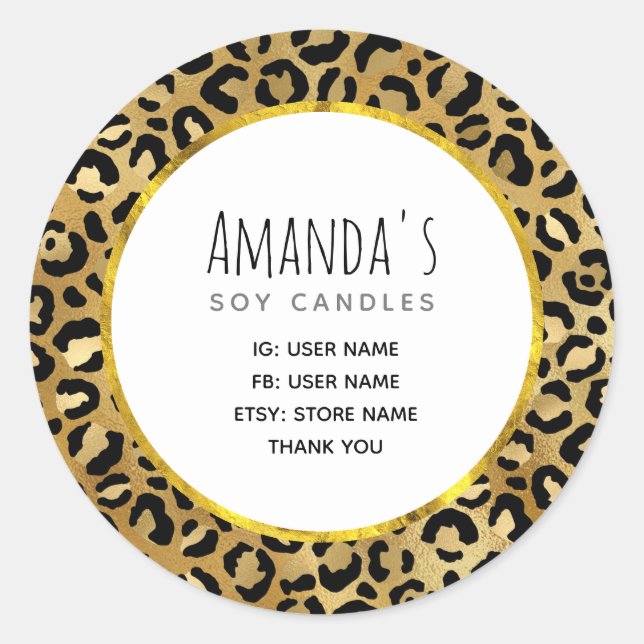 Adesivo Negócios de Padrão de Impressão Leopard Selvagem e (Frente)