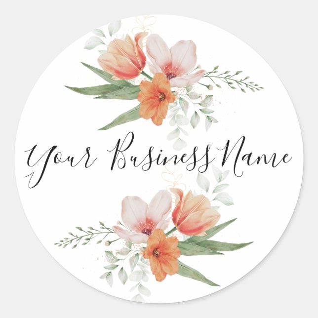 Adesivo Negócios Florais De Aquarela Chic Feminine (Frente)