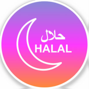 Adesivo Negócios Halal Inglês Árabe