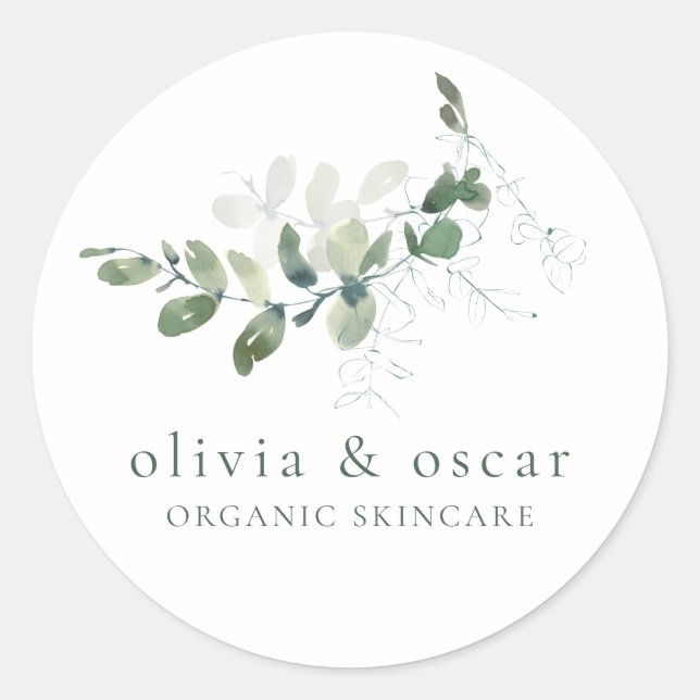 Adesivo Negócios minimalistas do Eucalipto Botânico modern (Frente)