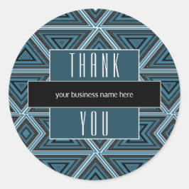 Adesivo Negócios Obrigado Blue Black Geométrico