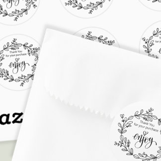 Adesivo Negócios Obrigado Marcha Negro e Branco