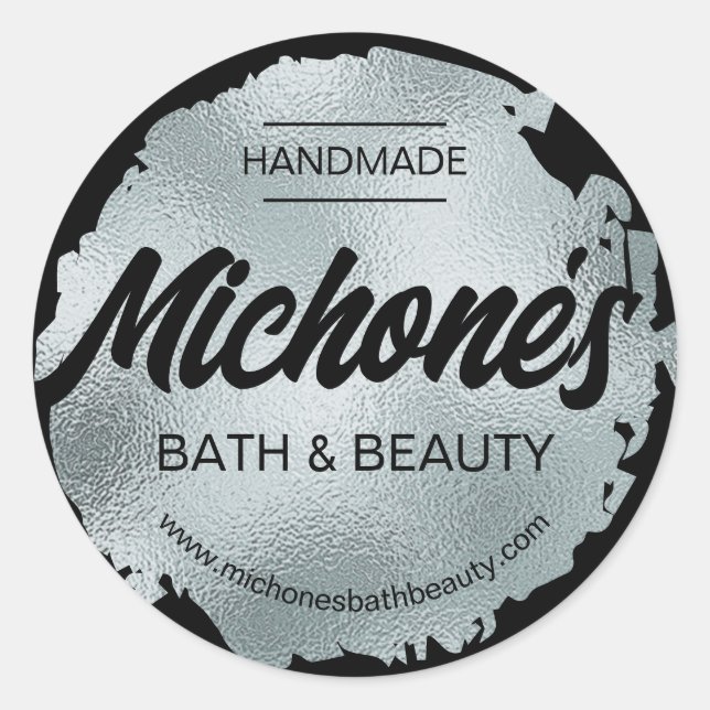 Adesivo Negócios Personalizados Modernos do Luxury Black S (Frente)