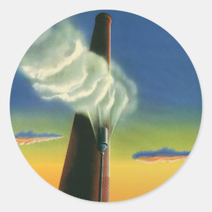 Adesivo Negócios Vintage, Fábrica de Apito a Vapor ao Nasc