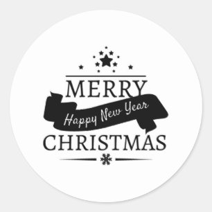 Adesivo Negra Branca Feliz Natal E Feliz ano novo