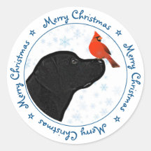 Negra Labrador Feliz Cachorro Cardeal de Natal