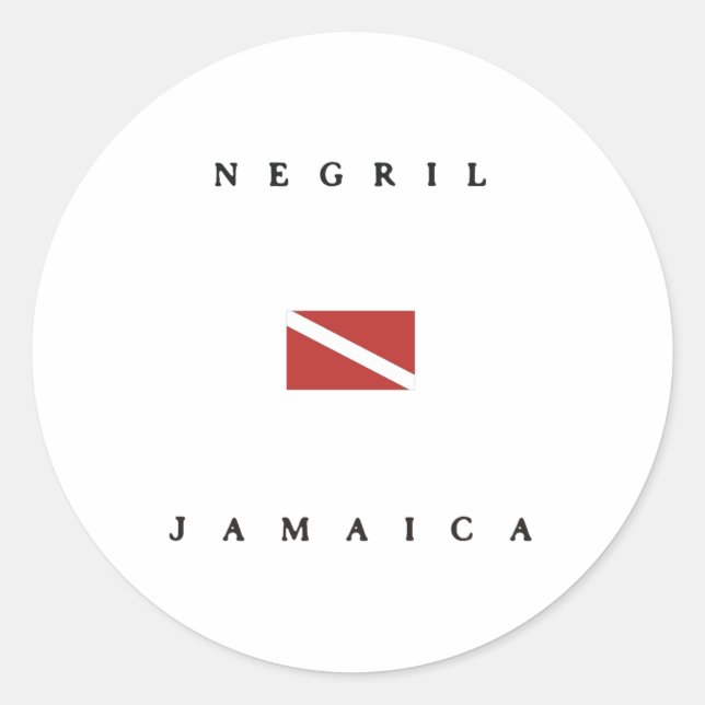 Adesivo Negril Jamaica Scuba Dive Flag (Frente)