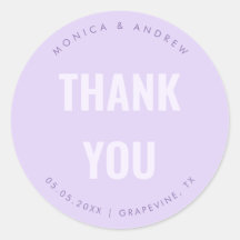 Negrito Minimal Lilás Lavanda Obrigado Casamento