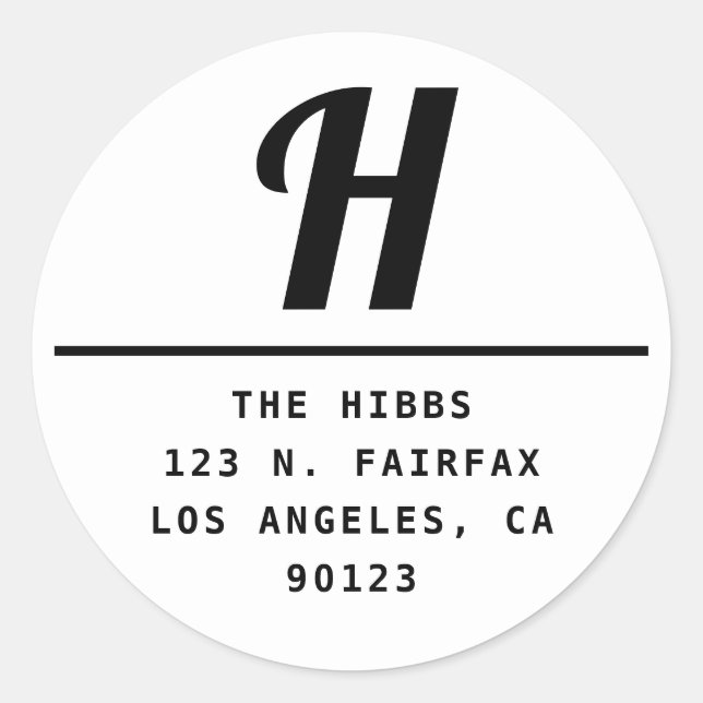 Adesivo Negrito Moderno Preto e Branco Endereço de Remeten (Frente)