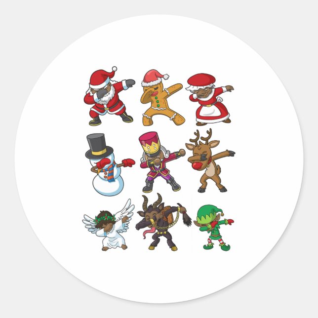 Adesivo negro de natal africano americano santa claus dabb (Frente)