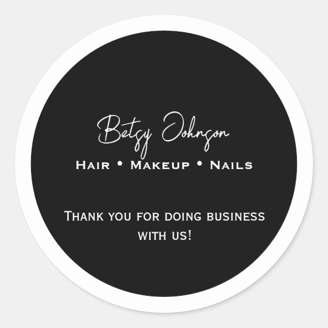 Adesivo Negros e Brancos Elegantes Agradeço a você, Sticke (Frente)