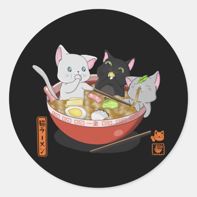 Adesivo Neko Ramen cat (Frente)