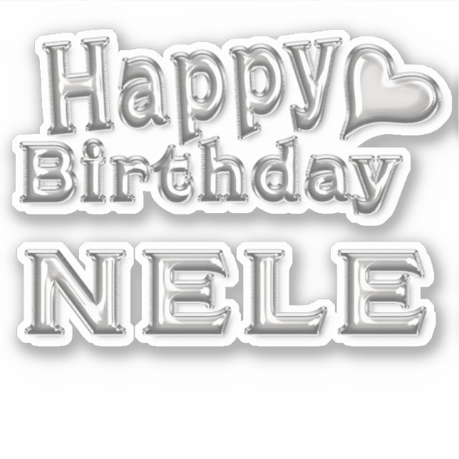 Adesivo Nele Happy Birthday silver Aufkleber Sticker (Frente)