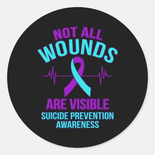Adesivo Nem todas as feridas são visíveis e felizes consci (Frente)