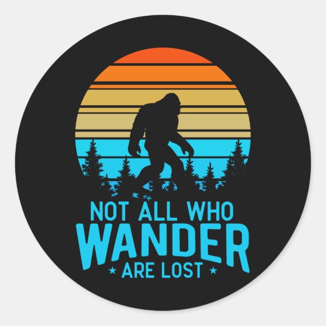 Adesivo Nem todos os que andam são perdidos | Design retró (Frente)