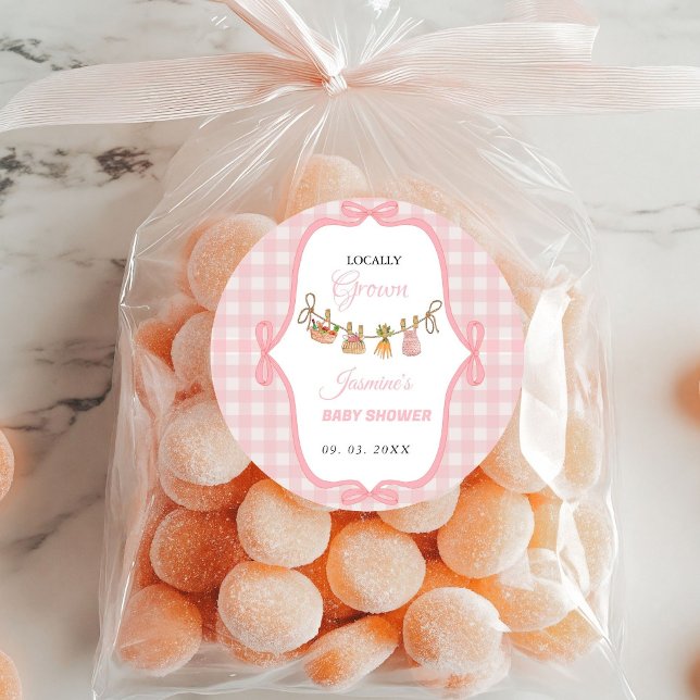 Adesivo Neném rosa, chá bebê, crescido localmente (Criador carregado)