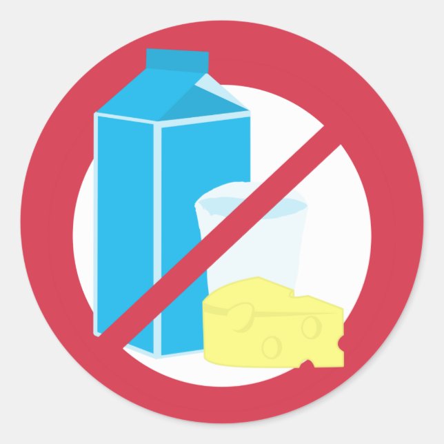 Adesivo Nenhum aviso livre da alergia da leiteria do (Frente)