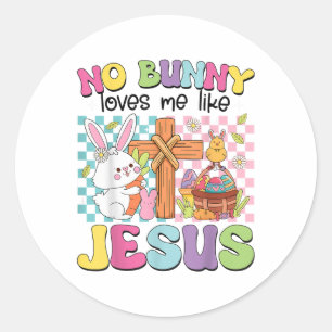 Adesivo Nenhum Coelhinho Me Ama Como Jesus Crianças Páscoa