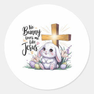 Adesivo Nenhum coelho me ama como Jesus Fé de Páscoa 