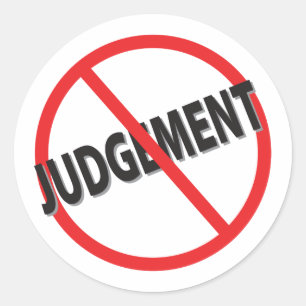 Adesivo Nenhum julgamento com corte vermelho