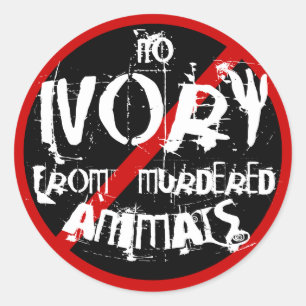 ADESIVO NENHUM MARFIM DE ANIMAIS ASSASSINADOS