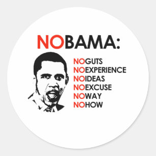 ADESIVO NENHUM OBAMA, NENHUMA MANEIRA