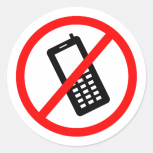 Adesivo Nenhum telefone permitiu, gira fora seu telemóvel