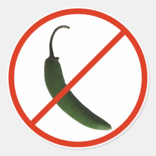 Adesivo Nenhuma comida picante por favor